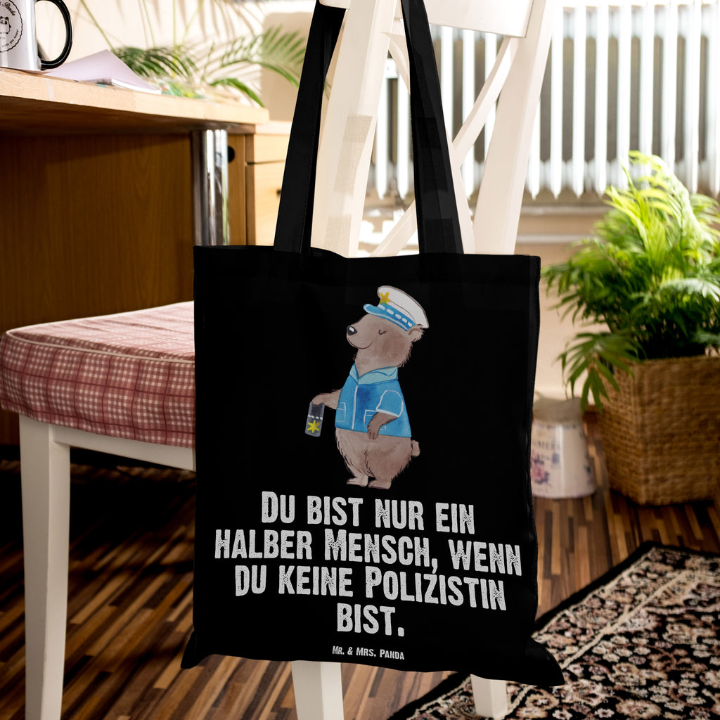Tragetasche Polizistin mit Herz Beuteltasche, Beutel, Einkaufstasche, Jutebeutel, Stoffbeutel, Beruf, Ausbildung, Jubiläum, Abschied, Rente, Kollege, Kollegin, Geschenk, Schenken, Arbeitskollege, Mitarbeiter, Firma, Danke, Dankeschön, Polizistin, Polizeibeamtin, Wachfrau, Cop, Polizei, Studium