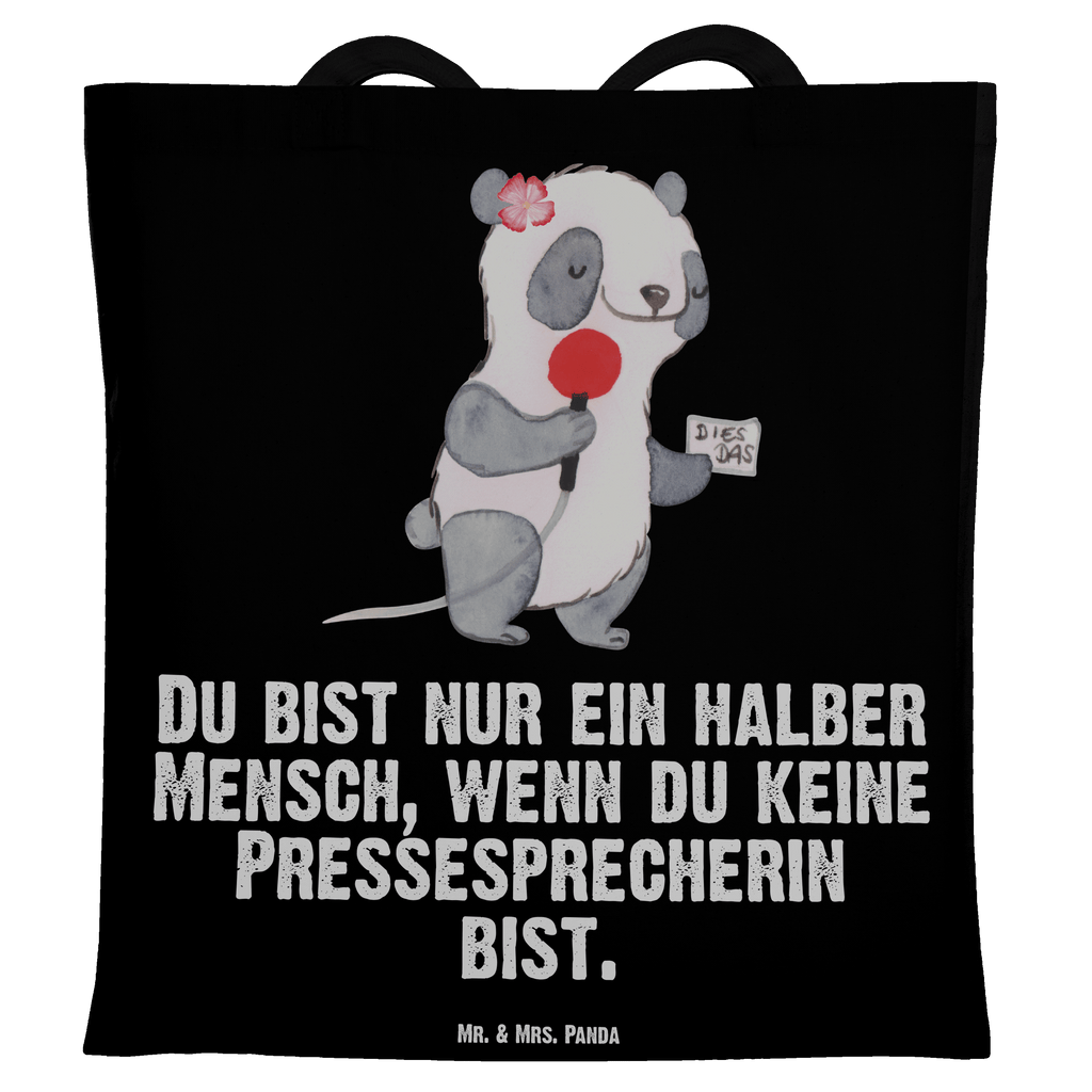 Tragetasche Pressesprecherin mit Herz Beuteltasche, Beutel, Einkaufstasche, Jutebeutel, Stoffbeutel, Beruf, Ausbildung, Jubiläum, Abschied, Rente, Kollege, Kollegin, Geschenk, Schenken, Arbeitskollege, Mitarbeiter, Firma, Danke, Dankeschön