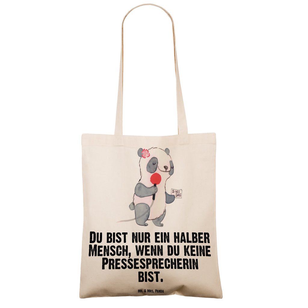 Tragetasche Pressesprecherin mit Herz Beuteltasche, Beutel, Einkaufstasche, Jutebeutel, Stoffbeutel, Beruf, Ausbildung, Jubiläum, Abschied, Rente, Kollege, Kollegin, Geschenk, Schenken, Arbeitskollege, Mitarbeiter, Firma, Danke, Dankeschön