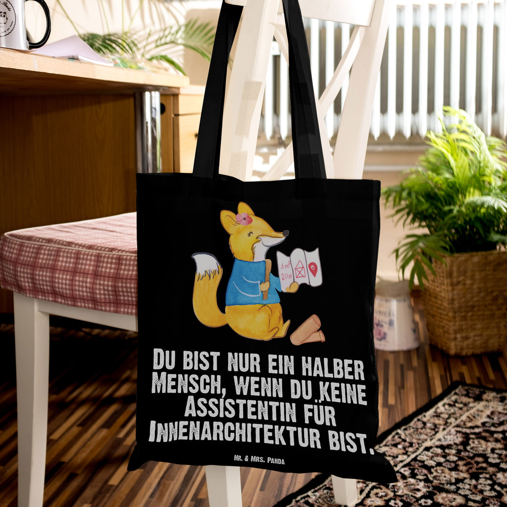 Tragetasche Assistentin für Innenarchitektur mit Herz Beuteltasche, Beutel, Einkaufstasche, Jutebeutel, Stoffbeutel, Beruf, Ausbildung, Jubiläum, Abschied, Rente, Kollege, Kollegin, Geschenk, Schenken, Arbeitskollege, Mitarbeiter, Firma, Danke, Dankeschön