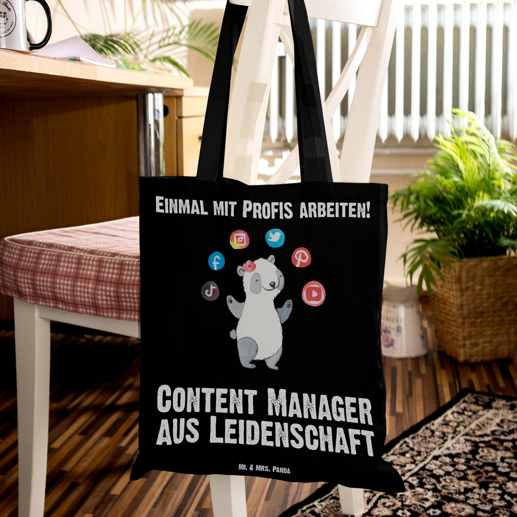 Tragetasche Content Manager aus Leidenschaft Beuteltasche, Beutel, Einkaufstasche, Jutebeutel, Stoffbeutel, Beruf, Ausbildung, Jubiläum, Abschied, Rente, Kollege, Kollegin, Geschenk, Schenken, Arbeitskollege, Mitarbeiter, Firma, Danke, Dankeschön