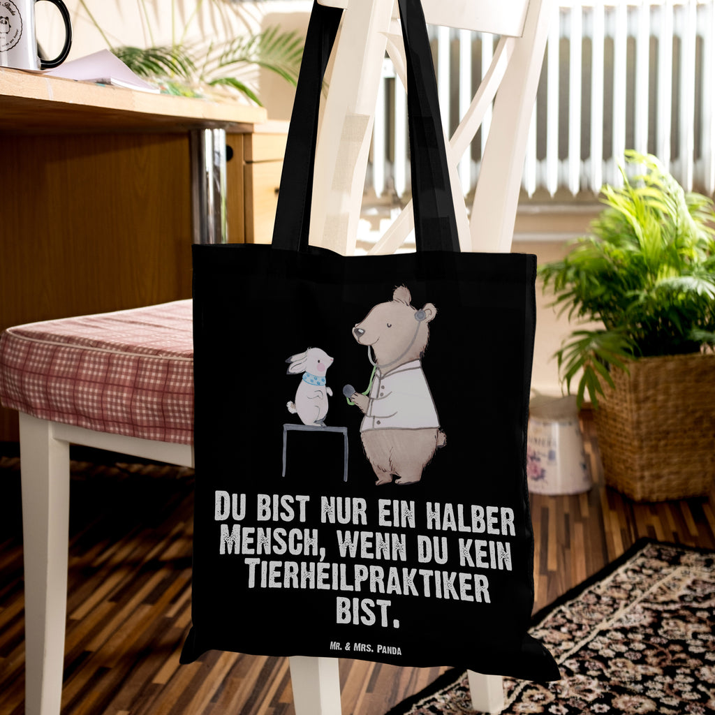 Tragetasche Tierheilpraktiker mit Herz Beuteltasche, Beutel, Einkaufstasche, Jutebeutel, Stoffbeutel, Beruf, Ausbildung, Jubiläum, Abschied, Rente, Kollege, Kollegin, Geschenk, Schenken, Arbeitskollege, Mitarbeiter, Firma, Danke, Dankeschön