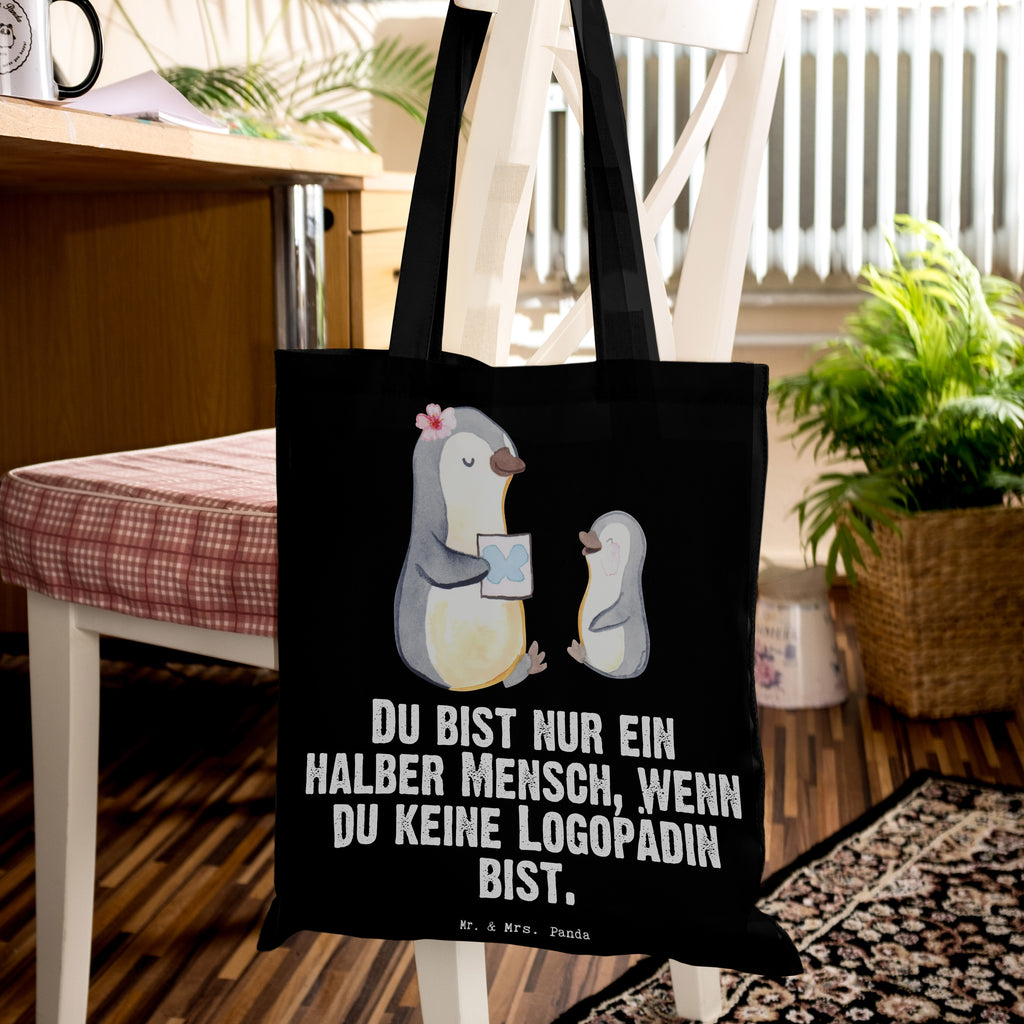 Tragetasche Logopädin mit Herz Beuteltasche, Beutel, Einkaufstasche, Jutebeutel, Stoffbeutel, Beruf, Ausbildung, Jubiläum, Abschied, Rente, Kollege, Kollegin, Geschenk, Schenken, Arbeitskollege, Mitarbeiter, Firma, Danke, Dankeschön, Logopädin, Logopädie, Studium