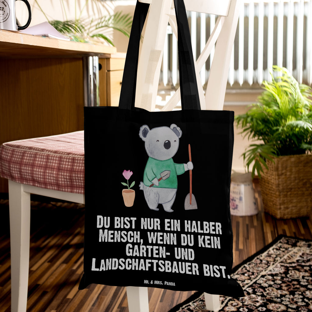 Tragetasche Garten- und Landschaftsbauer mit Herz Beuteltasche, Beutel, Einkaufstasche, Jutebeutel, Stoffbeutel, Beruf, Ausbildung, Jubiläum, Abschied, Rente, Kollege, Kollegin, Geschenk, Schenken, Arbeitskollege, Mitarbeiter, Firma, Danke, Dankeschön, Gärtner, Gartenplaner, Gärtnerei, Gartenbau, Hobbygärtner, Garten- und Landschaftsbauer