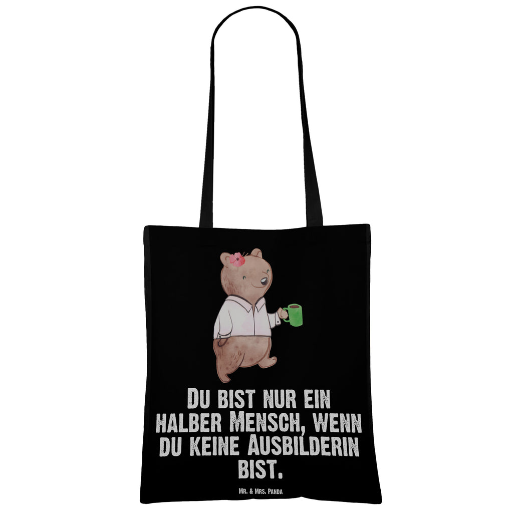 Tragetasche Ausbilderin mit Herz Beuteltasche, Beutel, Einkaufstasche, Jutebeutel, Stoffbeutel, Beruf, Ausbildung, Jubiläum, Abschied, Rente, Kollege, Kollegin, Geschenk, Schenken, Arbeitskollege, Mitarbeiter, Firma, Danke, Dankeschön, Ausbilderin, Tutorin, Ausbilderprüfung