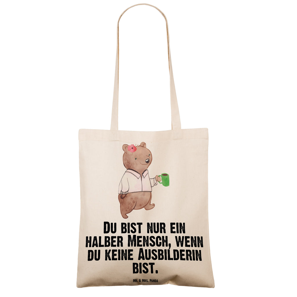 Tragetasche Ausbilderin mit Herz Beuteltasche, Beutel, Einkaufstasche, Jutebeutel, Stoffbeutel, Beruf, Ausbildung, Jubiläum, Abschied, Rente, Kollege, Kollegin, Geschenk, Schenken, Arbeitskollege, Mitarbeiter, Firma, Danke, Dankeschön, Ausbilderin, Tutorin, Ausbilderprüfung