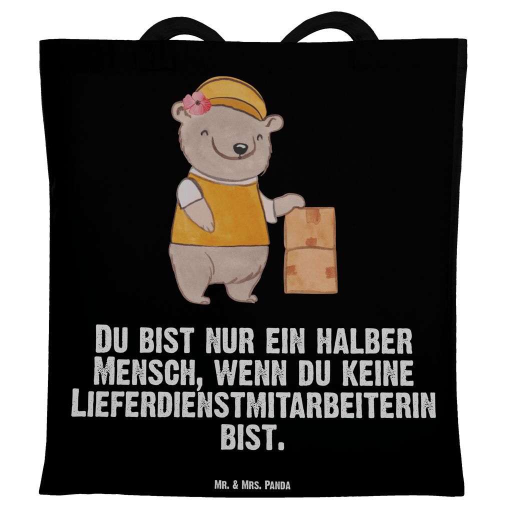 Tragetasche Lieferdienstmitarbeiterin mit Herz Beuteltasche, Beutel, Einkaufstasche, Jutebeutel, Stoffbeutel, Beruf, Ausbildung, Jubiläum, Abschied, Rente, Kollege, Kollegin, Geschenk, Schenken, Arbeitskollege, Mitarbeiter, Firma, Danke, Dankeschön, Lieferdienstmitarbeiterin, Pizzabäckerin, Pizzabotin, Pizzabringdienst, Lieferbringdienst