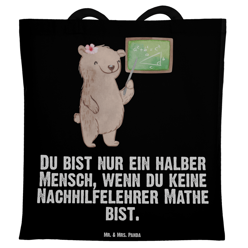 Tragetasche Nachhilfelehrer Mathe mit Herz Beuteltasche, Beutel, Einkaufstasche, Jutebeutel, Stoffbeutel, Beruf, Ausbildung, Jubiläum, Abschied, Rente, Kollege, Kollegin, Geschenk, Schenken, Arbeitskollege, Mitarbeiter, Firma, Danke, Dankeschön, Mathematik Nachhilfelehrer, Mathe Nachhilfe, Nachhilfeunterrricht