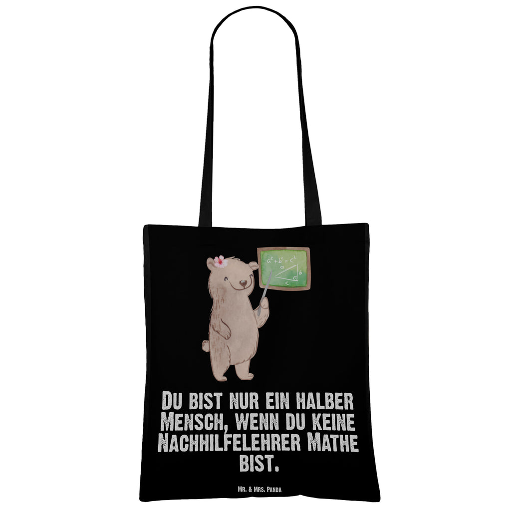 Tragetasche Nachhilfelehrer Mathe mit Herz Beuteltasche, Beutel, Einkaufstasche, Jutebeutel, Stoffbeutel, Beruf, Ausbildung, Jubiläum, Abschied, Rente, Kollege, Kollegin, Geschenk, Schenken, Arbeitskollege, Mitarbeiter, Firma, Danke, Dankeschön, Mathematik Nachhilfelehrer, Mathe Nachhilfe, Nachhilfeunterrricht