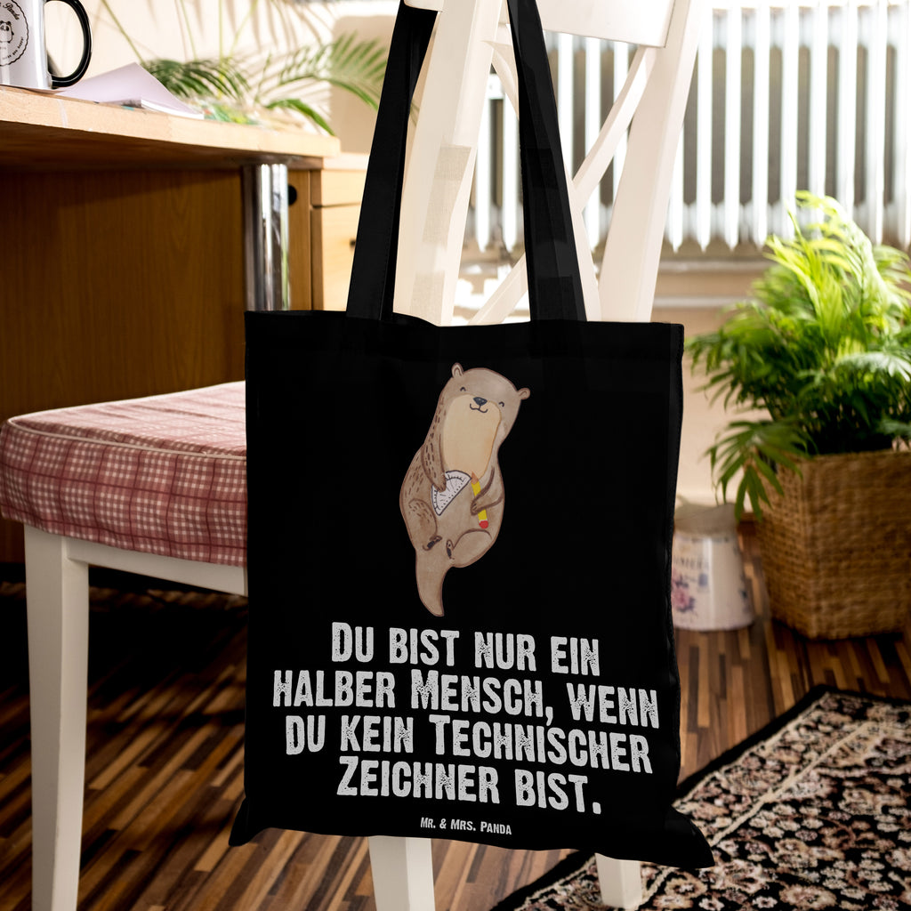 Tragetasche Technischer Zeichner mit Herz Beuteltasche, Beutel, Einkaufstasche, Jutebeutel, Stoffbeutel, Beruf, Ausbildung, Jubiläum, Abschied, Rente, Kollege, Kollegin, Geschenk, Schenken, Arbeitskollege, Mitarbeiter, Firma, Danke, Dankeschön