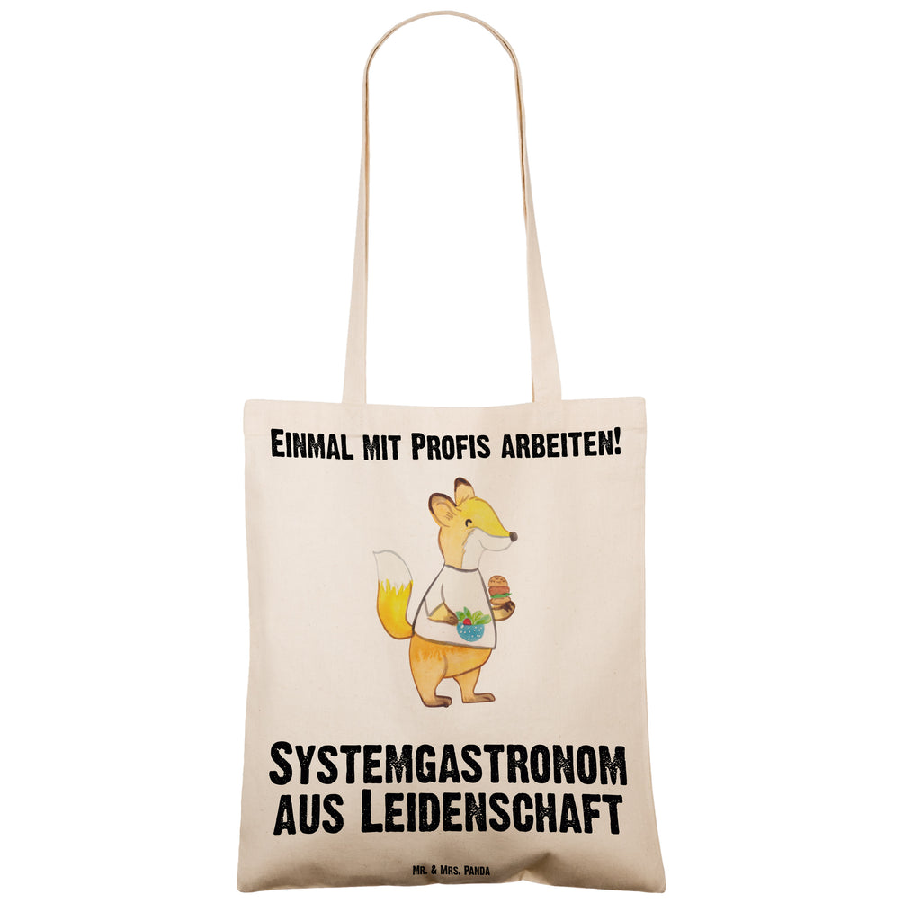 Tragetasche Systemgastronom aus Leidenschaft Beuteltasche, Beutel, Einkaufstasche, Jutebeutel, Stoffbeutel, Beruf, Ausbildung, Jubiläum, Abschied, Rente, Kollege, Kollegin, Geschenk, Schenken, Arbeitskollege, Mitarbeiter, Firma, Danke, Dankeschön