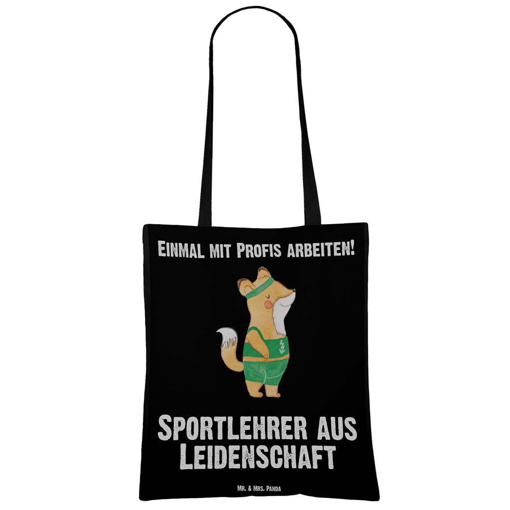 Tragetasche Sportlehrer aus Leidenschaft Beuteltasche, Beutel, Einkaufstasche, Jutebeutel, Stoffbeutel, Beruf, Ausbildung, Jubiläum, Abschied, Rente, Kollege, Kollegin, Geschenk, Schenken, Arbeitskollege, Mitarbeiter, Firma, Danke, Dankeschön
