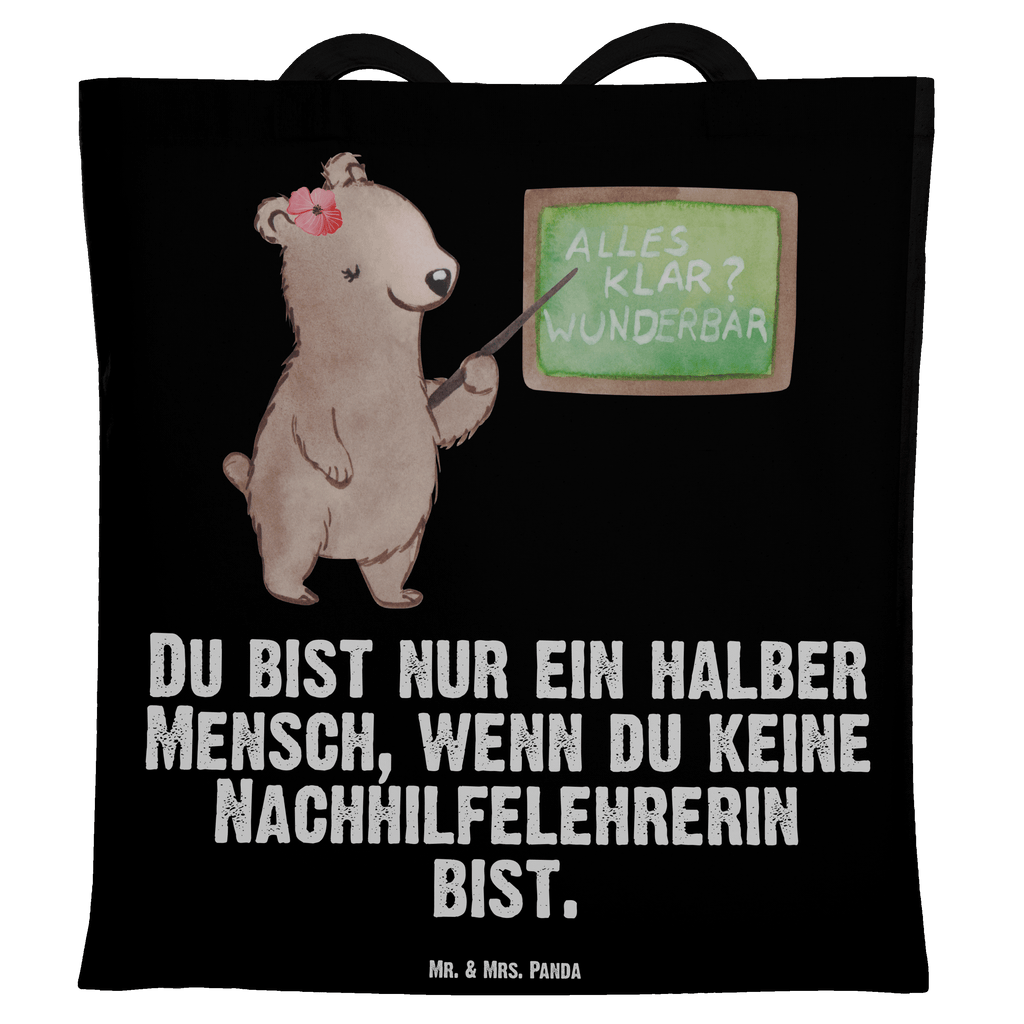 Tragetasche Nachhilfelehrerin mit Herz Beuteltasche, Beutel, Einkaufstasche, Jutebeutel, Stoffbeutel, Beruf, Ausbildung, Jubiläum, Abschied, Rente, Kollege, Kollegin, Geschenk, Schenken, Arbeitskollege, Mitarbeiter, Firma, Danke, Dankeschön, Nachhilfelehrerin, Nachhilfeschule, Nachhilfeunterricht
