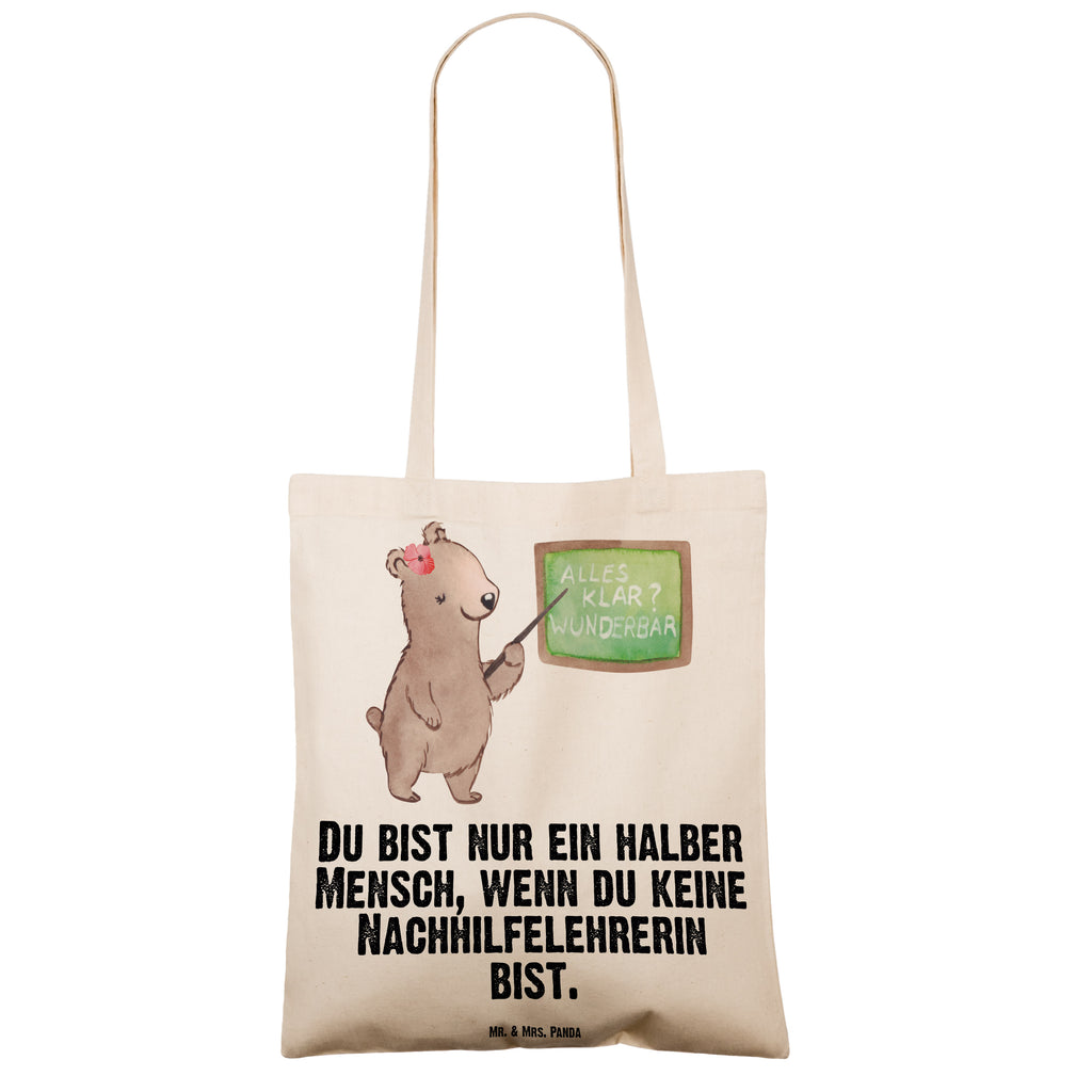 Tragetasche Nachhilfelehrerin mit Herz Beuteltasche, Beutel, Einkaufstasche, Jutebeutel, Stoffbeutel, Beruf, Ausbildung, Jubiläum, Abschied, Rente, Kollege, Kollegin, Geschenk, Schenken, Arbeitskollege, Mitarbeiter, Firma, Danke, Dankeschön, Nachhilfelehrerin, Nachhilfeschule, Nachhilfeunterricht