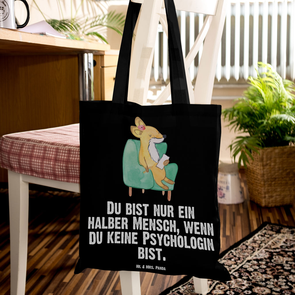 Tragetasche Psychologin mit Herz Beuteltasche, Beutel, Einkaufstasche, Jutebeutel, Stoffbeutel, Beruf, Ausbildung, Jubiläum, Abschied, Rente, Kollege, Kollegin, Geschenk, Schenken, Arbeitskollege, Mitarbeiter, Firma, Danke, Dankeschön