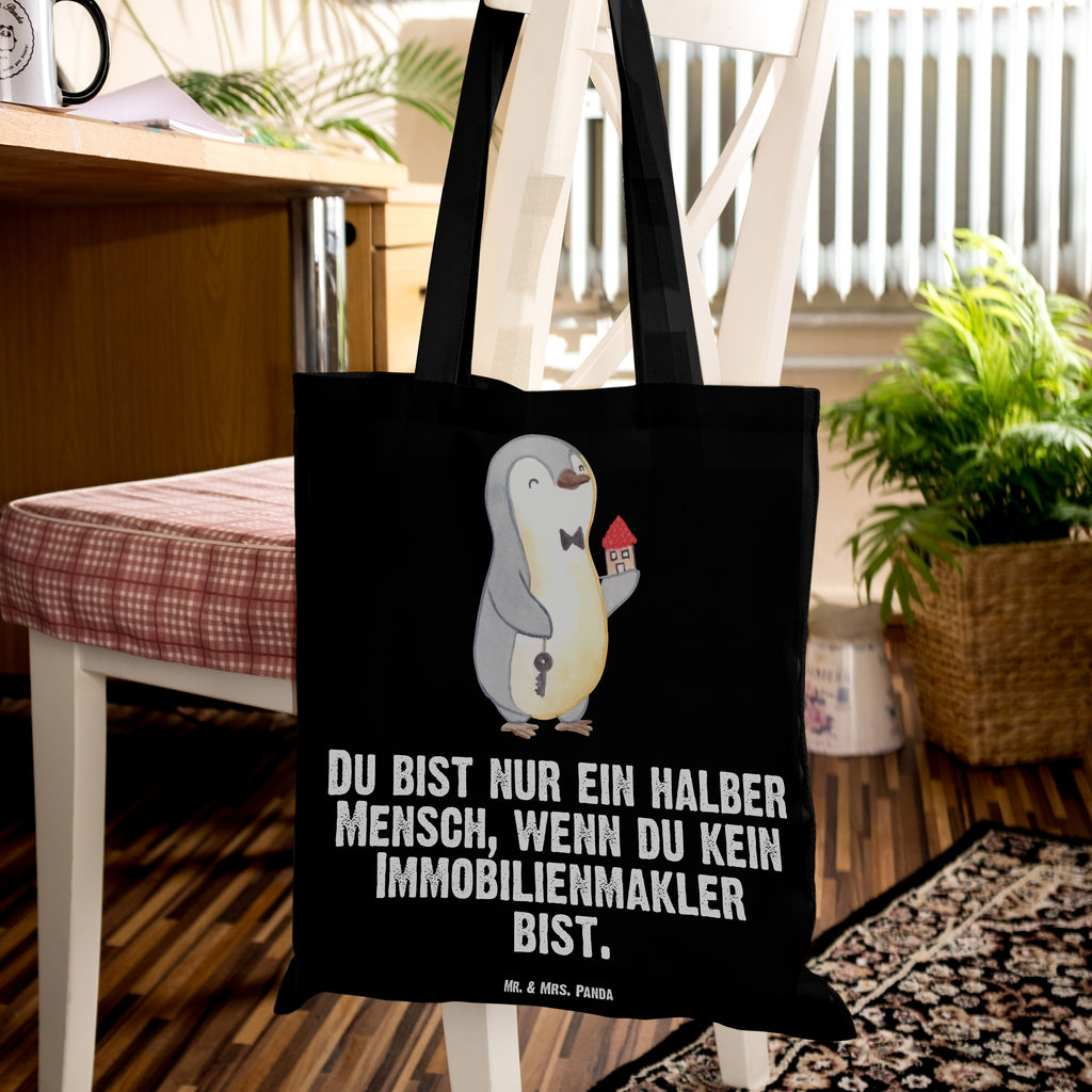 Tragetasche Immobilienmakler mit Herz Beuteltasche, Beutel, Einkaufstasche, Jutebeutel, Stoffbeutel, Beruf, Ausbildung, Jubiläum, Abschied, Rente, Kollege, Kollegin, Geschenk, Schenken, Arbeitskollege, Mitarbeiter, Firma, Danke, Dankeschön, Immobilienmakler, Immobilienhändler, Immobilienkaufmann, Immobilienbüro