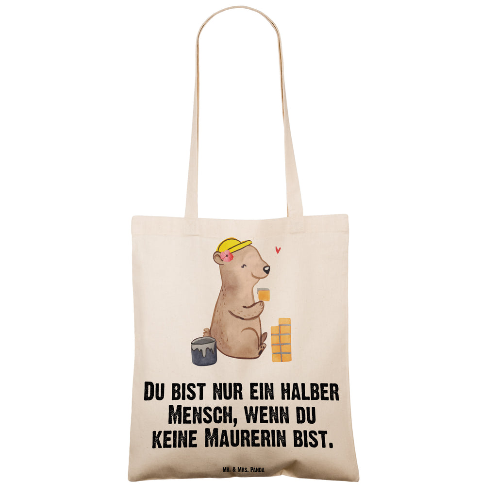 Tragetasche Maurerin mit Herz Beuteltasche, Beutel, Einkaufstasche, Jutebeutel, Stoffbeutel, Beruf, Ausbildung, Jubiläum, Abschied, Rente, Kollege, Kollegin, Geschenk, Schenken, Arbeitskollege, Mitarbeiter, Firma, Danke, Dankeschön, Maurerin, Maurermeisterin, Gesellenprüfung, Handwerkerin, Maurerbetrieb