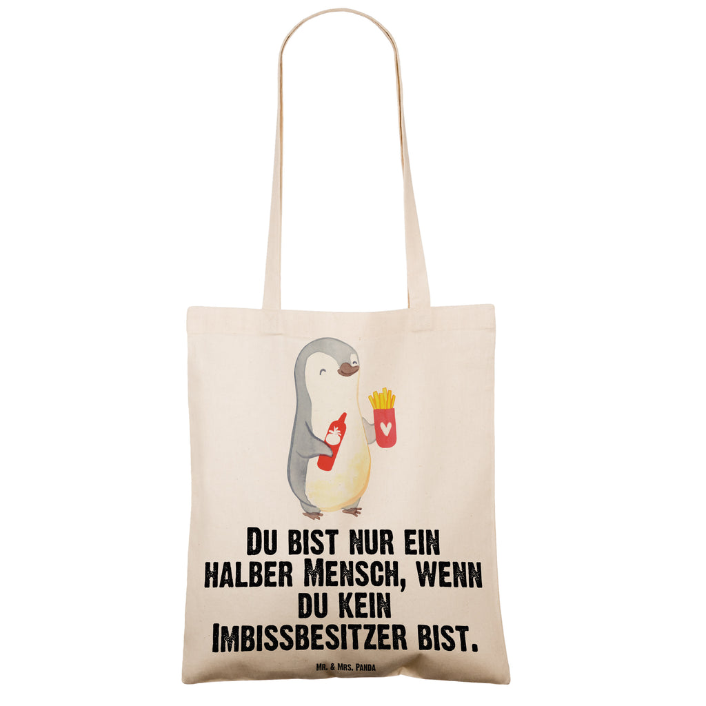 Tragetasche Imbissbesitzer mit Herz Beuteltasche, Beutel, Einkaufstasche, Jutebeutel, Stoffbeutel, Beruf, Ausbildung, Jubiläum, Abschied, Rente, Kollege, Kollegin, Geschenk, Schenken, Arbeitskollege, Mitarbeiter, Firma, Danke, Dankeschön, Imbissbesitzer, Imbissverkäufer, Pommesverkäufer, Pommesliebe