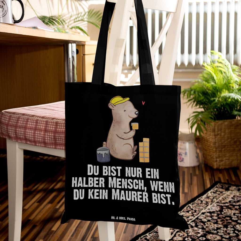 Tragetasche Maurer mit Herz Beuteltasche, Beutel, Einkaufstasche, Jutebeutel, Stoffbeutel, Beruf, Ausbildung, Jubiläum, Abschied, Rente, Kollege, Kollegin, Geschenk, Schenken, Arbeitskollege, Mitarbeiter, Firma, Danke, Dankeschön, Maurer, Maurermeister, Gesellenprüfung, Handwerker, Maurerbetrieb