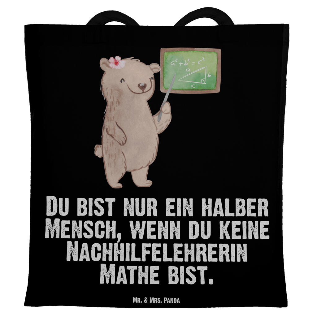 Tragetasche Nachhilfelehrerin Mathe mit Herz Beuteltasche, Beutel, Einkaufstasche, Jutebeutel, Stoffbeutel, Beruf, Ausbildung, Jubiläum, Abschied, Rente, Kollege, Kollegin, Geschenk, Schenken, Arbeitskollege, Mitarbeiter, Firma, Danke, Dankeschön, Mathematik Nachhilfelehrerin, Mathe Nachhilfe, Nachhilfeunterrricht