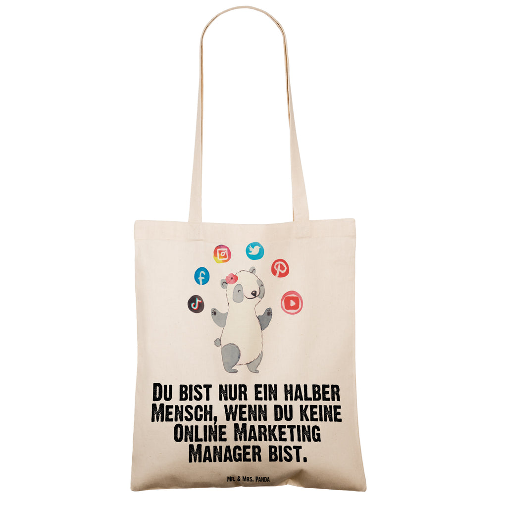 Tragetasche Online Marketing Manager mit Herz Beuteltasche, Beutel, Einkaufstasche, Jutebeutel, Stoffbeutel, Beruf, Ausbildung, Jubiläum, Abschied, Rente, Kollege, Kollegin, Geschenk, Schenken, Arbeitskollege, Mitarbeiter, Firma, Danke, Dankeschön, Online Marketing, Manager, Marketingmanager, Influencer Marketing, Digital Marketing