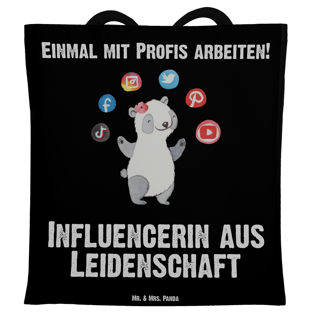 Tragetasche Influencerin aus Leidenschaft Beuteltasche, Beutel, Einkaufstasche, Jutebeutel, Stoffbeutel, Beruf, Ausbildung, Jubiläum, Abschied, Rente, Kollege, Kollegin, Geschenk, Schenken, Arbeitskollege, Mitarbeiter, Firma, Danke, Dankeschön