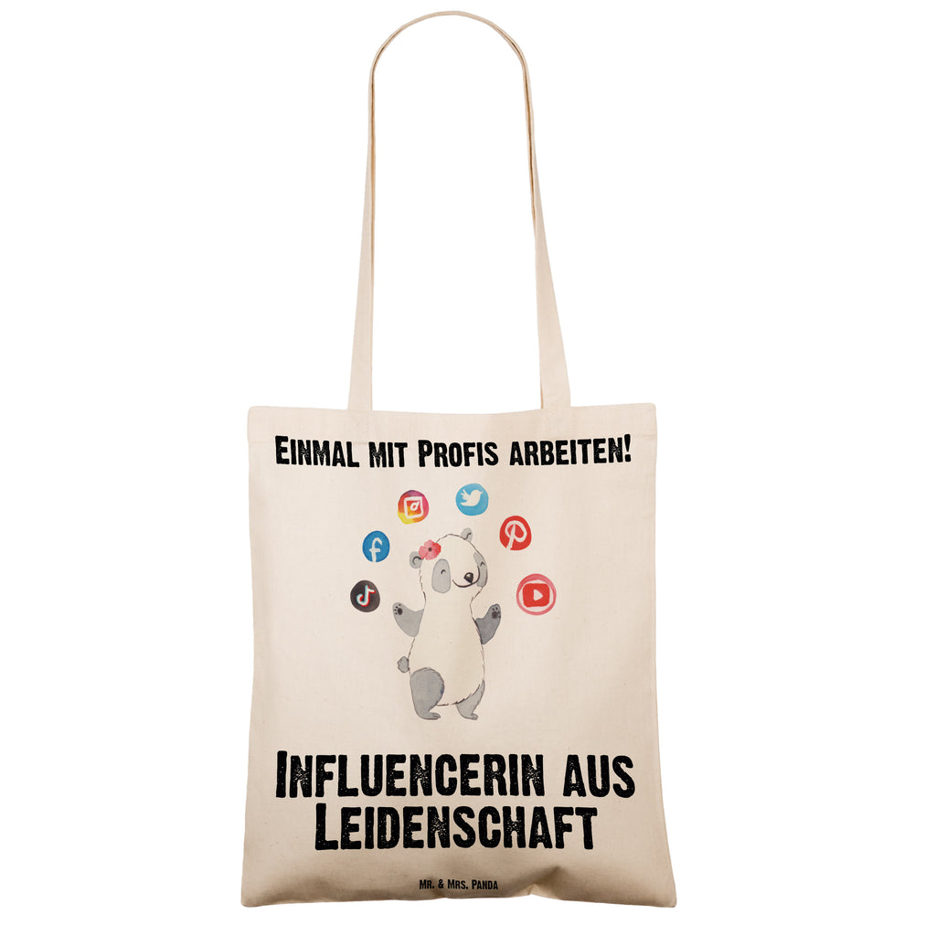 Tragetasche Influencerin aus Leidenschaft Beuteltasche, Beutel, Einkaufstasche, Jutebeutel, Stoffbeutel, Beruf, Ausbildung, Jubiläum, Abschied, Rente, Kollege, Kollegin, Geschenk, Schenken, Arbeitskollege, Mitarbeiter, Firma, Danke, Dankeschön
