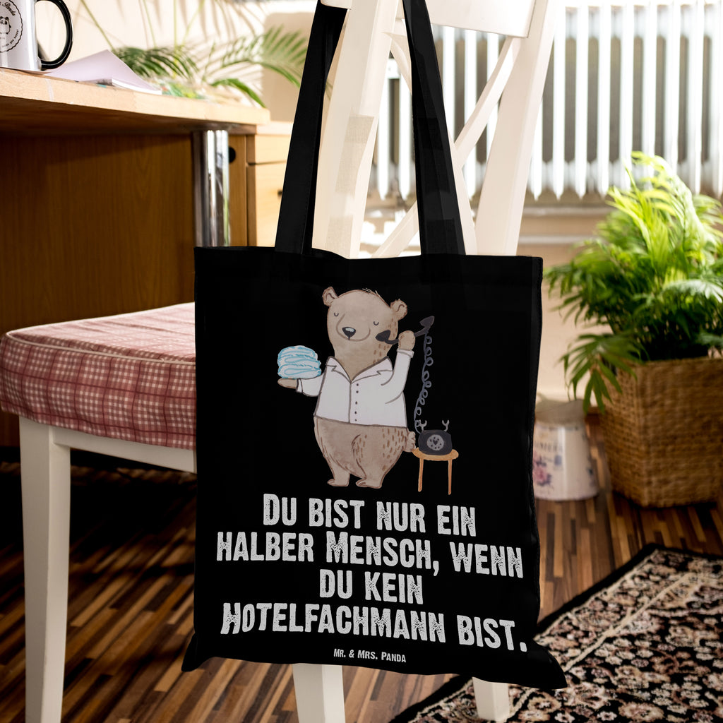 Tragetasche Hotelfachmann mit Herz Beuteltasche, Beutel, Einkaufstasche, Jutebeutel, Stoffbeutel, Beruf, Ausbildung, Jubiläum, Abschied, Rente, Kollege, Kollegin, Geschenk, Schenken, Arbeitskollege, Mitarbeiter, Firma, Danke, Dankeschön, Hotelfachmann, Hotelkaufmann, Hotelfachangestellter, Hotelier, Hoteleröffnung