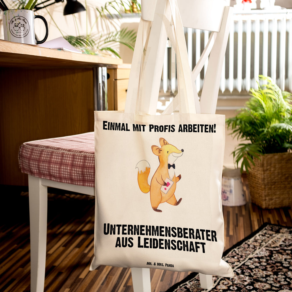 Tragetasche Unternehmensberater aus Leidenschaft Beuteltasche, Beutel, Einkaufstasche, Jutebeutel, Stoffbeutel, Beruf, Ausbildung, Jubiläum, Abschied, Rente, Kollege, Kollegin, Geschenk, Schenken, Arbeitskollege, Mitarbeiter, Firma, Danke, Dankeschön