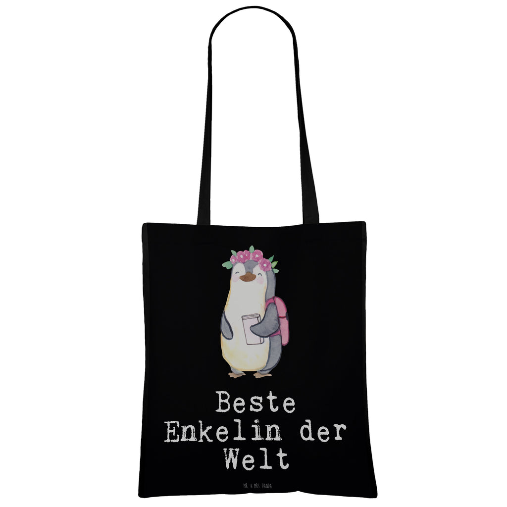 Tragetasche Pinguin Beste Enkelin der Welt Beuteltasche, Beutel, Einkaufstasche, Jutebeutel, Stoffbeutel, für, Dankeschön, Geschenk, Schenken, Geburtstag, Geburtstagsgeschenk, Geschenkidee, Danke, Bedanken, Mitbringsel, Freude machen, Geschenktipp, Enkelin, Enkelkind, Enkeltochter, Oma, Opa, Kind von Tochter, Kind von Sohn, Großtochter, Taufe