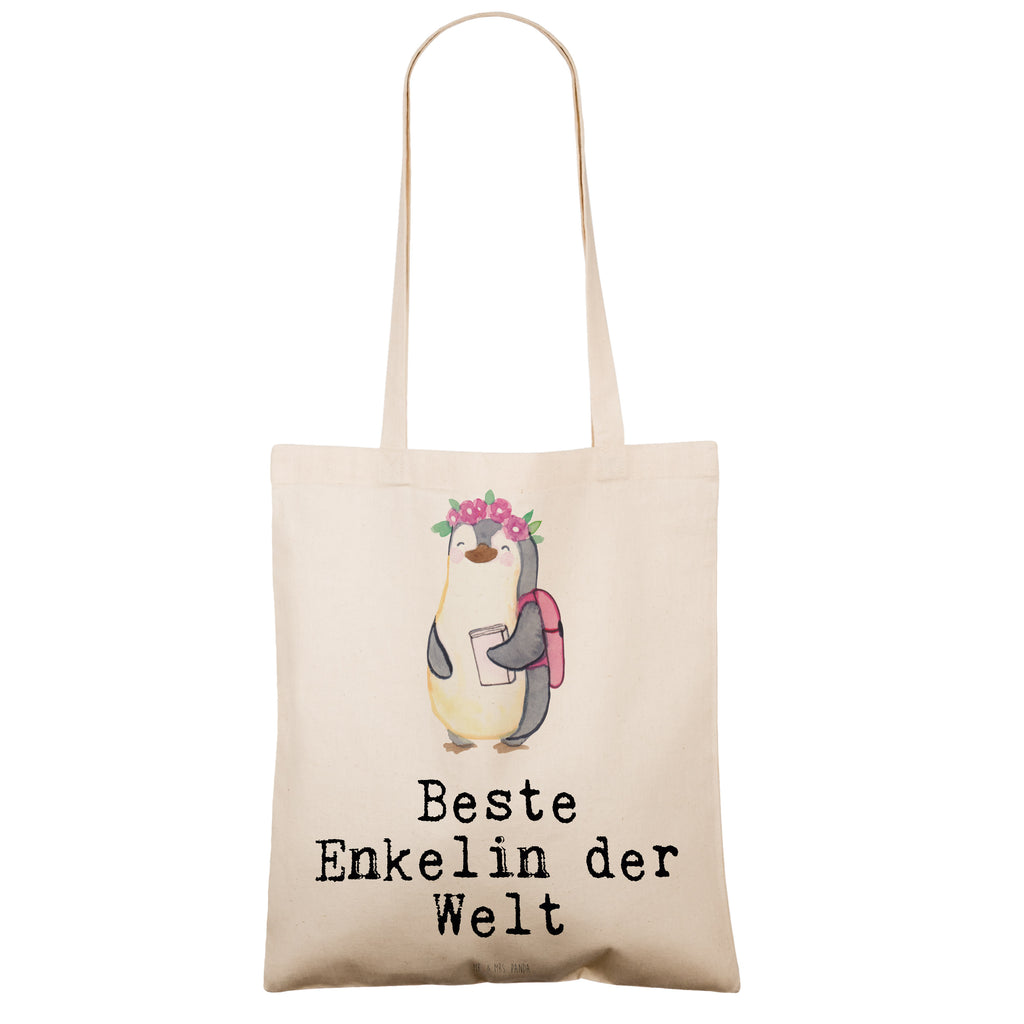 Tragetasche Pinguin Beste Enkelin der Welt Beuteltasche, Beutel, Einkaufstasche, Jutebeutel, Stoffbeutel, für, Dankeschön, Geschenk, Schenken, Geburtstag, Geburtstagsgeschenk, Geschenkidee, Danke, Bedanken, Mitbringsel, Freude machen, Geschenktipp, Enkelin, Enkelkind, Enkeltochter, Oma, Opa, Kind von Tochter, Kind von Sohn, Großtochter, Taufe