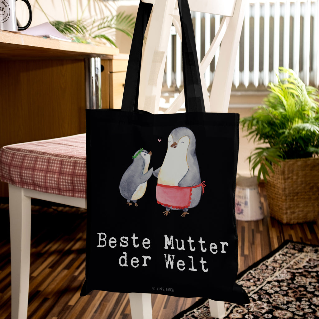 Tragetasche Pinguin Beste Mutter der Welt Beuteltasche, Beutel, Einkaufstasche, Jutebeutel, Stoffbeutel, für, Dankeschön, Geschenk, Schenken, Geburtstag, Geburtstagsgeschenk, Geschenkidee, Danke, Bedanken, Mitbringsel, Freude machen, Geschenktipp, Mama, Mami, Mutter, Muttertag, Mutti, Ma, Tochter, Sohn, Beste Mama, Beste, Supermama