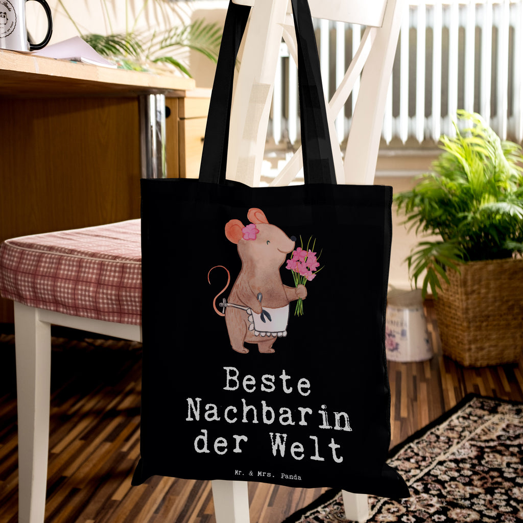 Tragetasche Maus Beste Nachbarin der Welt Beuteltasche, Beutel, Einkaufstasche, Jutebeutel, Stoffbeutel, für, Dankeschön, Geschenk, Schenken, Geburtstag, Geburtstagsgeschenk, Geschenkidee, Danke, Bedanken, Mitbringsel, Freude machen, Geschenktipp, Nachbarin, Nachbarn, Nachbarschaft, Freundin, Angrenzer, Anwohnerin, Bewohnerin, Freundschaft