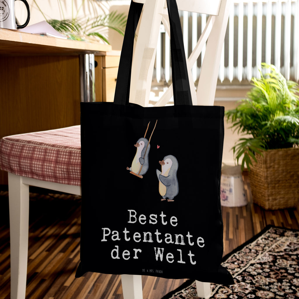 Tragetasche Pinguin Beste Patentante der Welt Beuteltasche, Beutel, Einkaufstasche, Jutebeutel, Stoffbeutel, für, Dankeschön, Geschenk, Schenken, Geburtstag, Geburtstagsgeschenk, Geschenkidee, Danke, Bedanken, Mitbringsel, Freude machen, Geschenktipp, Patentante, Paten Tante, Lieblingstante, Taufpartner, Taufe, Familie, Kleinigkeit, Nichte, Neffe