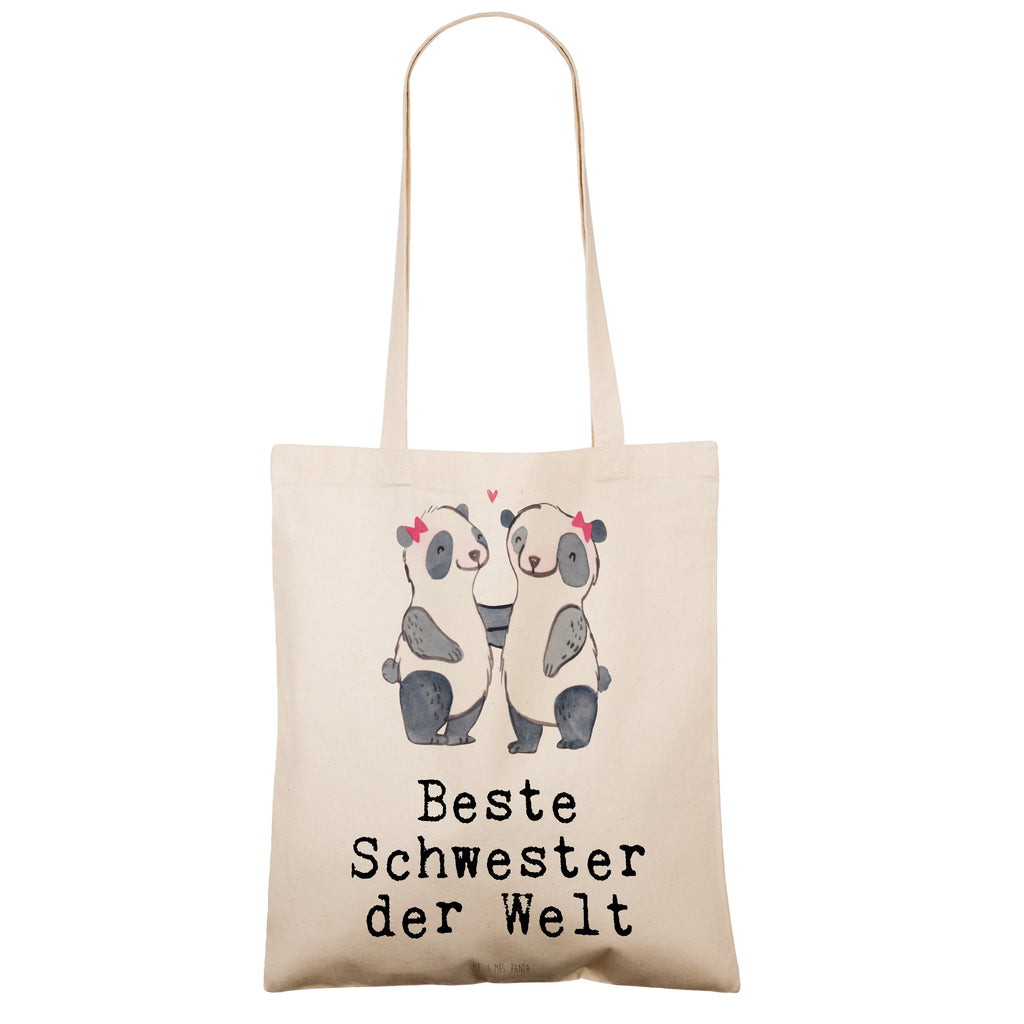 Tragetasche Panda Beste Schwester der Welt Beuteltasche, Beutel, Einkaufstasche, Jutebeutel, Stoffbeutel, für, Dankeschön, Geschenk, Schenken, Geburtstag, Geburtstagsgeschenk, Geschenkidee, Danke, Bedanken, Mitbringsel, Freude machen, Geschenktipp, Schwestern, Schwester, Geschwister, Schwesterherz, Sister, Familie, Kleinigkeit, Beste, Tochter, Liebe, Kinder
