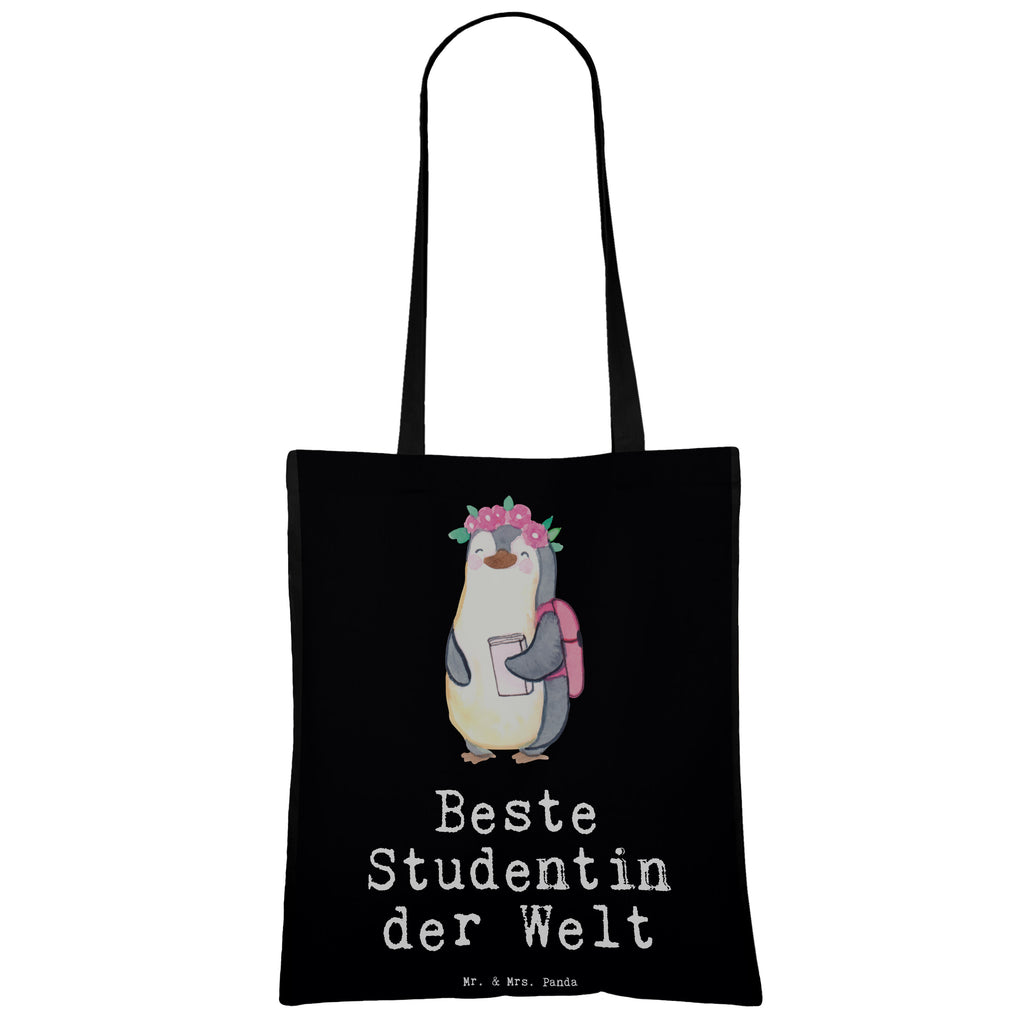 Tragetasche Pinguin Beste Studentin der Welt Beuteltasche, Beutel, Einkaufstasche, Jutebeutel, Stoffbeutel, für, Dankeschön, Geschenk, Schenken, Geburtstag, Geburtstagsgeschenk, Geschenkidee, Danke, Bedanken, Mitbringsel, Freude machen, Geschenktipp, Studentin, Studium, Tochter, Spaß, Musterschülerin, lustig, Studienabschluss, witzig, Universität, Abschluss, Alumni, Uni, Studenten, Hochschule