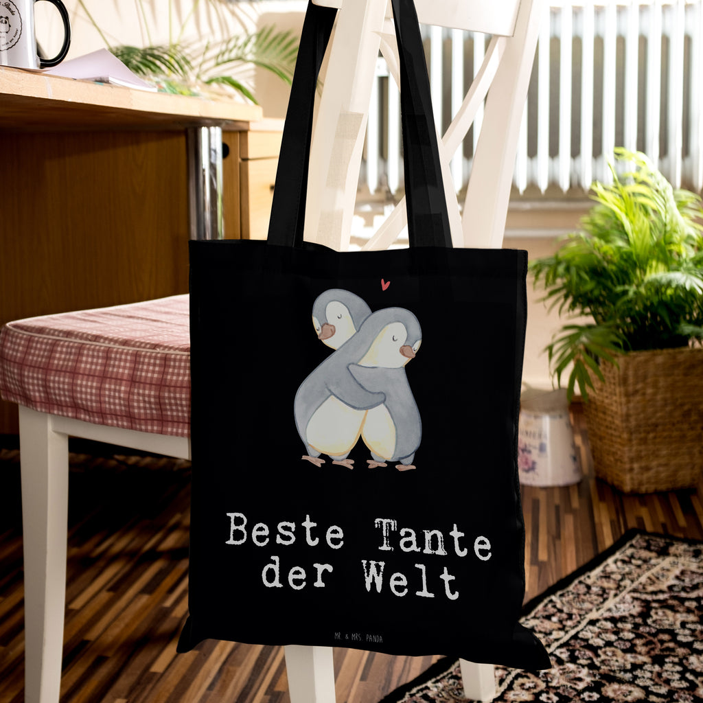 Tragetasche Pinguin Beste Tante der Welt Beuteltasche, Beutel, Einkaufstasche, Jutebeutel, Stoffbeutel, für, Dankeschön, Geschenk, Schenken, Geburtstag, Geburtstagsgeschenk, Geschenkidee, Danke, Bedanken, Mitbringsel, Freude machen, Geschenktipp, Tante, Patentante, Paten Tante, Lieblingstante, Taufpartner, Taufe, Familie, Kleinigkeit, Nichte, Neffe