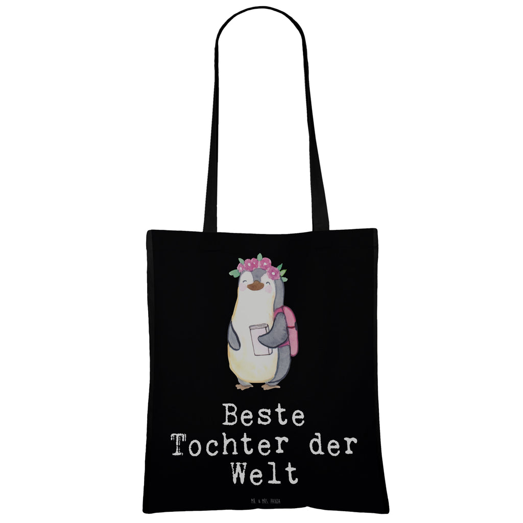 Tragetasche Pinguin Beste Tochter der Welt Beuteltasche, Beutel, Einkaufstasche, Jutebeutel, Stoffbeutel, für, Dankeschön, Geschenk, Schenken, Geburtstag, Geburtstagsgeschenk, Geschenkidee, Danke, Bedanken, Mitbringsel, Freude machen, Geschenktipp, Tochter, Töchter, Töchterchen, Geburt, Kleine, Mutter, Vater, Kind, Kinder, Familie, Belohnung