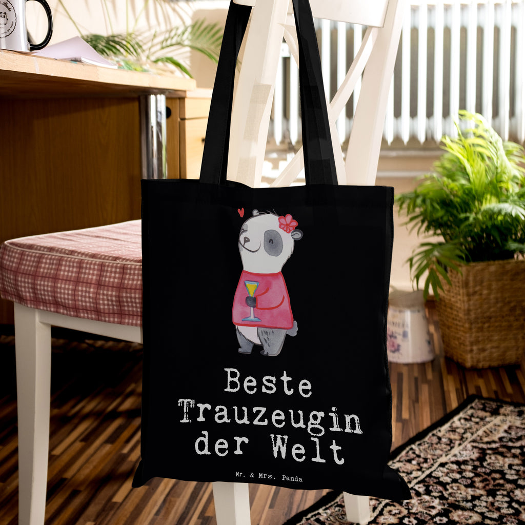 Tragetasche Panda Beste Trauzeugin der Welt Beuteltasche, Beutel, Einkaufstasche, Jutebeutel, Stoffbeutel, für, Dankeschön, Geschenk, Schenken, Geburtstag, Geburtstagsgeschenk, Geschenkidee, Danke, Bedanken, Mitbringsel, Freude machen, Geschenktipp, Trauzeugin, Trauhzeugin, Freundin, Hochzeit, Heirat, JGA, Trauung, Kirche, Standesamt, Braut