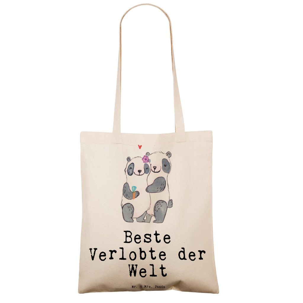 Tragetasche Panda Beste Verlobte der Welt Beuteltasche, Beutel, Einkaufstasche, Jutebeutel, Stoffbeutel, für, Dankeschön, Geschenk, Schenken, Geburtstag, Geburtstagsgeschenk, Geschenkidee, Danke, Bedanken, Mitbringsel, Freude machen, Geschenktipp, Verlobte, Verloben, Verlobung, Traumfrau, Frau, Freundin, Ehefrau, Zukünftige, Hochzeit, Ehe