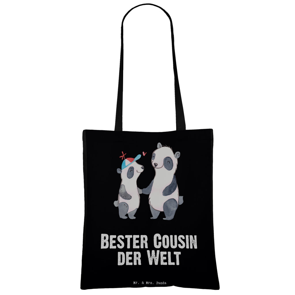 Tragetasche Panda Bester Cousin der Welt Beuteltasche, Beutel, Einkaufstasche, Jutebeutel, Stoffbeutel, für, Dankeschön, Geschenk, Schenken, Geburtstag, Geburtstagsgeschenk, Geschenkidee, Danke, Bedanken, Mitbringsel, Freude machen, Geschenktipp, Cousin, Kousin, Vetter, Sohn von Onkel, Sohn von Tante, Familie, Verwandtschaft, Cousine
