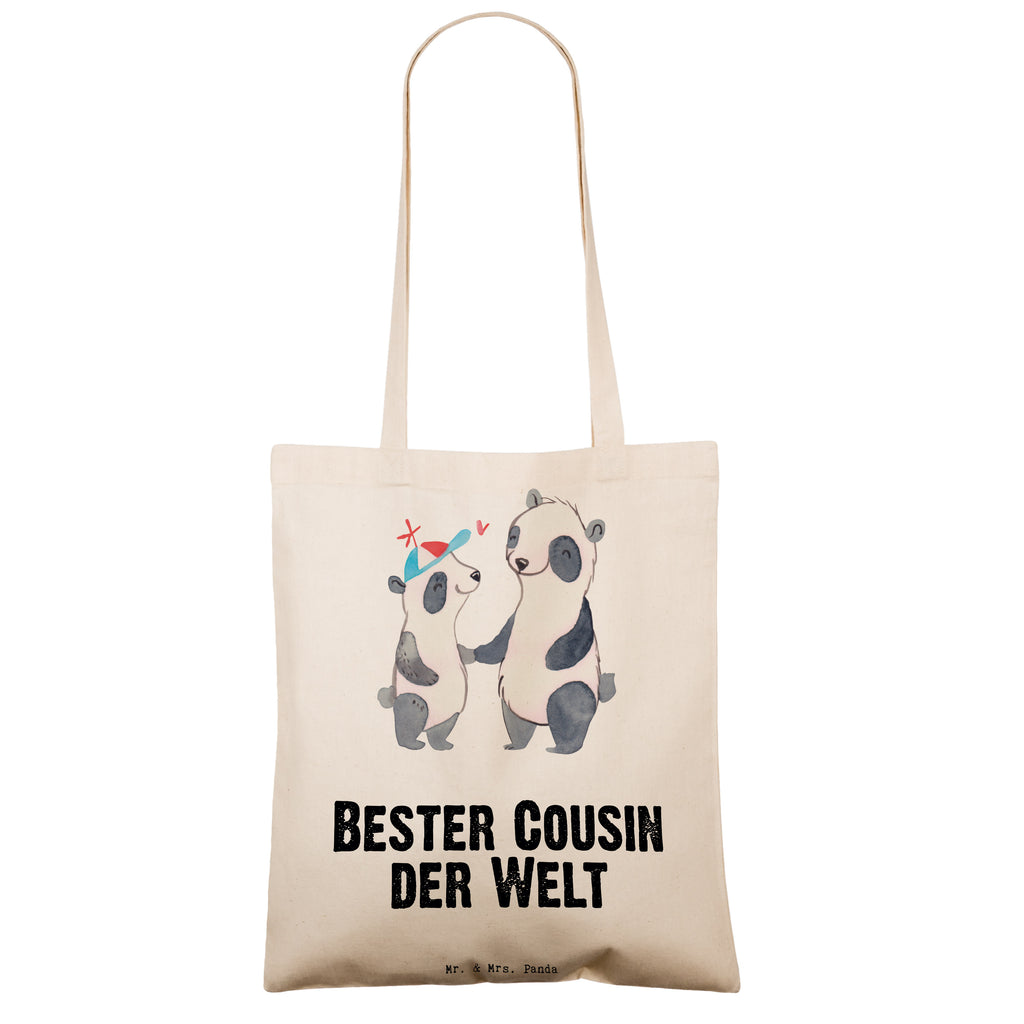 Tragetasche Panda Bester Cousin der Welt Beuteltasche, Beutel, Einkaufstasche, Jutebeutel, Stoffbeutel, für, Dankeschön, Geschenk, Schenken, Geburtstag, Geburtstagsgeschenk, Geschenkidee, Danke, Bedanken, Mitbringsel, Freude machen, Geschenktipp, Cousin, Kousin, Vetter, Sohn von Onkel, Sohn von Tante, Familie, Verwandtschaft, Cousine
