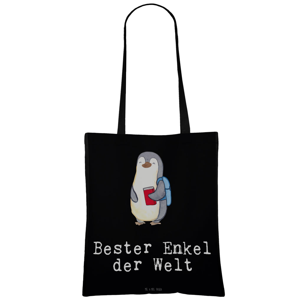 Tragetasche Pinguin Bester Enkel der Welt Beuteltasche, Beutel, Einkaufstasche, Jutebeutel, Stoffbeutel, für, Dankeschön, Geschenk, Schenken, Geburtstag, Geburtstagsgeschenk, Geschenkidee, Danke, Bedanken, Mitbringsel, Freude machen, Geschenktipp, Enkel, Enkelkind, Enkelsohn, Oma, Opa, Kind von Tochter, Kind von Sohn, Taufe, Großsohn