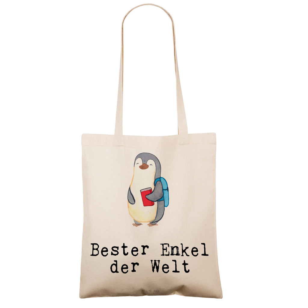 Tragetasche Pinguin Bester Enkel der Welt Beuteltasche, Beutel, Einkaufstasche, Jutebeutel, Stoffbeutel, für, Dankeschön, Geschenk, Schenken, Geburtstag, Geburtstagsgeschenk, Geschenkidee, Danke, Bedanken, Mitbringsel, Freude machen, Geschenktipp, Enkel, Enkelkind, Enkelsohn, Oma, Opa, Kind von Tochter, Kind von Sohn, Taufe, Großsohn