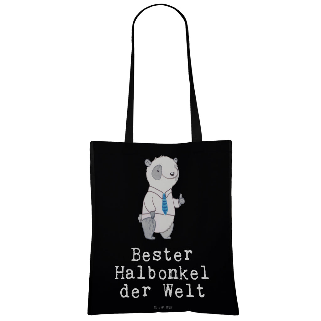 Tragetasche Panda Bester Halbonkel der Welt Beuteltasche, Beutel, Einkaufstasche, Jutebeutel, Stoffbeutel, für, Dankeschön, Geschenk, Schenken, Geburtstag, Geburtstagsgeschenk, Geschenkidee, Danke, Bedanken, Mitbringsel, Freude machen, Geschenktipp, Onkel, bester Onkel, Halbonkel, Stiefonkel, Stief, Stiefgeschwister, Familie, Kleinigkeit
