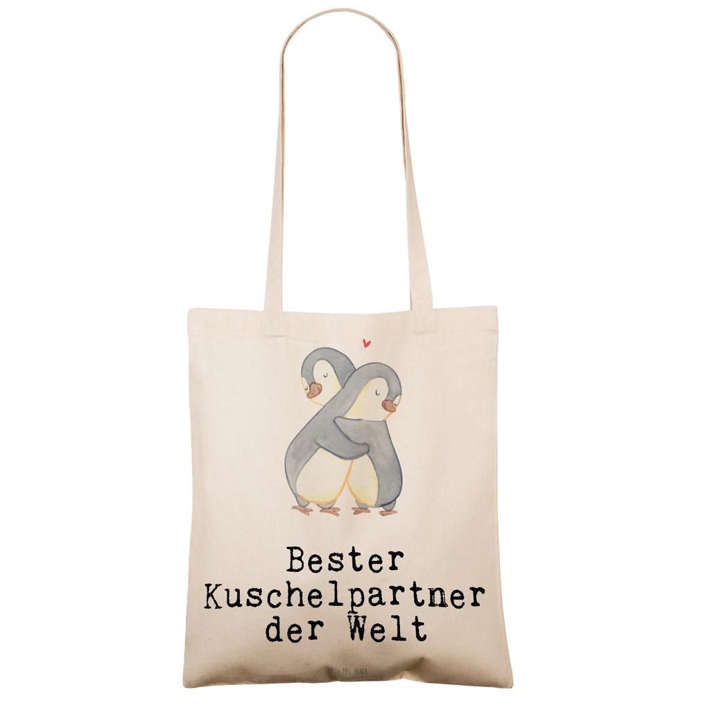 Tragetasche Pinguin Bester Kuschelpartner der Welt Beuteltasche, Beutel, Einkaufstasche, Jutebeutel, Stoffbeutel, für, Dankeschön, Geschenk, Schenken, Geburtstag, Geburtstagsgeschenk, Geschenkidee, Danke, Bedanken, Mitbringsel, Freude machen, Geschenktipp, Kuschelpartner, Lebenspartner, Ehepartner, Partner, Ehemann, Ehefrau, Kuscheln, Netflix, Bett, Liebe, Freund, Freundin, Hochzeitstag, verliebt