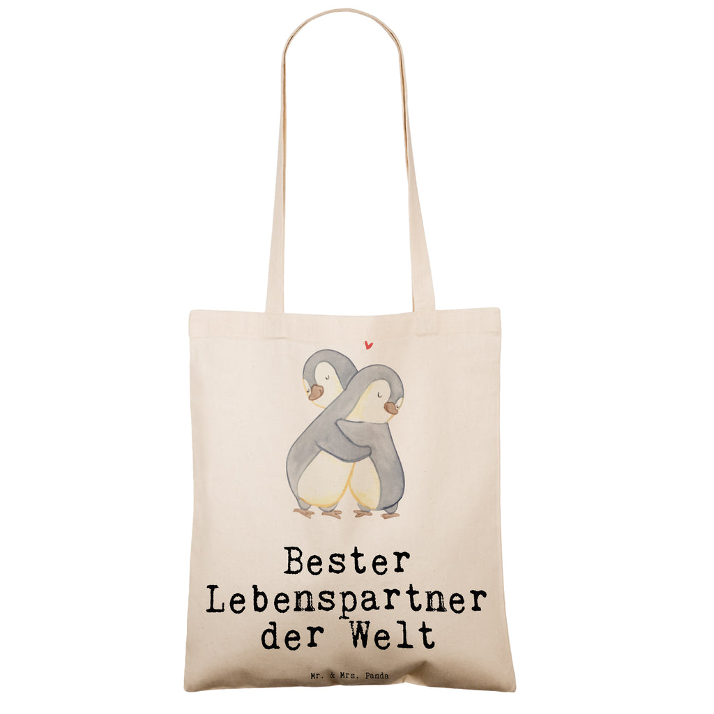 Tragetasche Pinguin Bester Lebenspartner der Welt Beuteltasche, Beutel, Einkaufstasche, Jutebeutel, Stoffbeutel, für, Dankeschön, Geschenk, Schenken, Geburtstag, Geburtstagsgeschenk, Geschenkidee, Danke, Bedanken, Mitbringsel, Freude machen, Geschenktipp, Lebenspartner, Ehepartner, Partner, Ehemann, Ehefrau, Liebe, Freund, Freundin, Hochzeitstag, verliebt