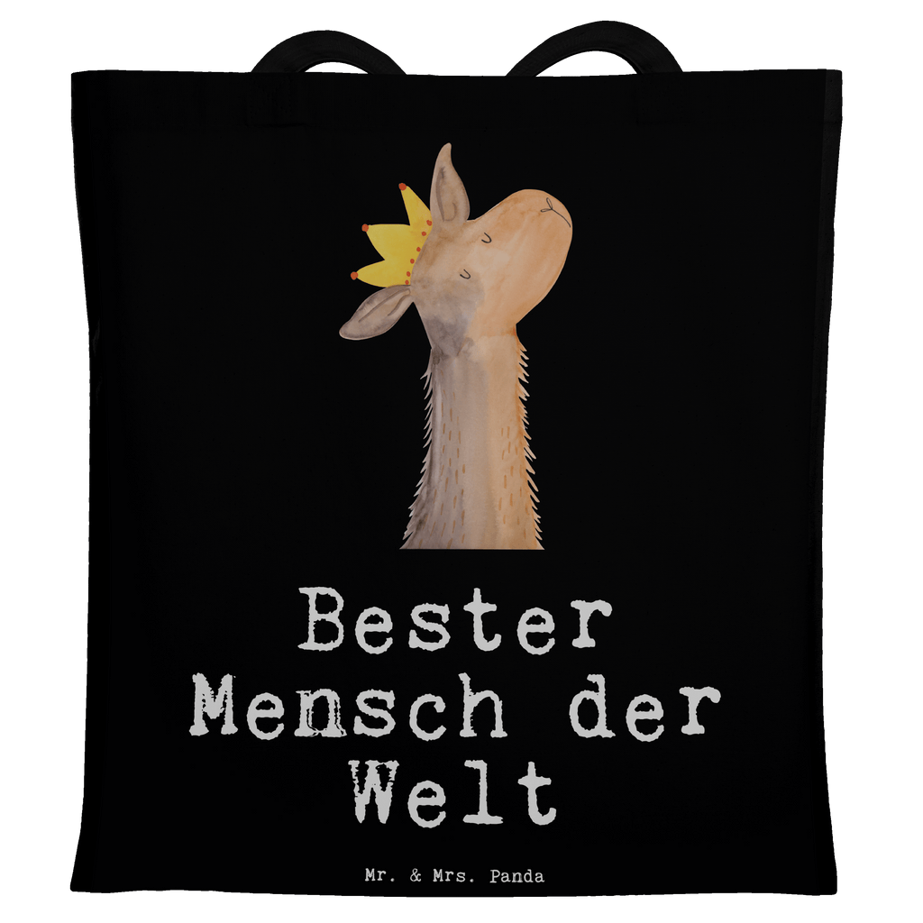 Tragetasche Lama Bester Mensch der Welt Beuteltasche, Beutel, Einkaufstasche, Jutebeutel, Stoffbeutel, für, Dankeschön, Geschenk, Schenken, Geburtstag, Geburtstagsgeschenk, Geschenkidee, Danke, Bedanken, Mitbringsel, Freude machen, Geschenktipp, Lieblingsmensch, Liebling, Lieblings Mensch, tollster Mensch, Vorbild, Partner, Ehemann, Ehefrau, Liebe, Valentinstag