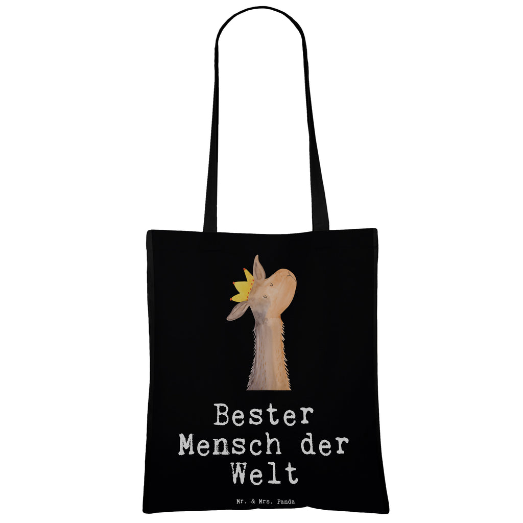 Tragetasche Lama Bester Mensch der Welt Beuteltasche, Beutel, Einkaufstasche, Jutebeutel, Stoffbeutel, für, Dankeschön, Geschenk, Schenken, Geburtstag, Geburtstagsgeschenk, Geschenkidee, Danke, Bedanken, Mitbringsel, Freude machen, Geschenktipp, Lieblingsmensch, Liebling, Lieblings Mensch, tollster Mensch, Vorbild, Partner, Ehemann, Ehefrau, Liebe, Valentinstag
