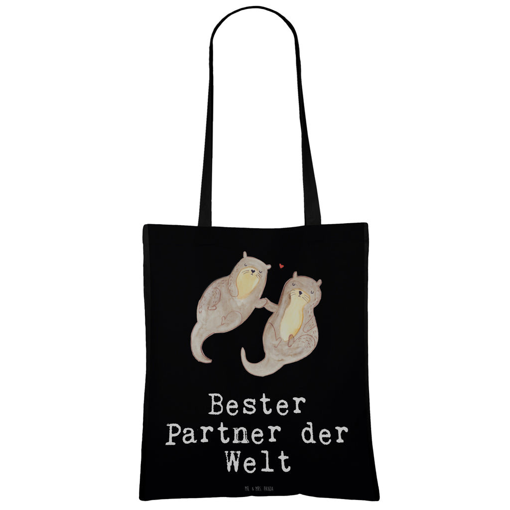 Tragetasche Otter Bester Partner der Welt Beuteltasche, Beutel, Einkaufstasche, Jutebeutel, Stoffbeutel, für, Dankeschön, Geschenk, Schenken, Geburtstag, Geburtstagsgeschenk, Geschenkidee, Danke, Bedanken, Mitbringsel, Freude machen, Geschenktipp, Partner, Ehepartner, Mann, Frau, Ehefrau, Ehemann. Freundin, Freund, Lebensgefährte, Paar, Liebe